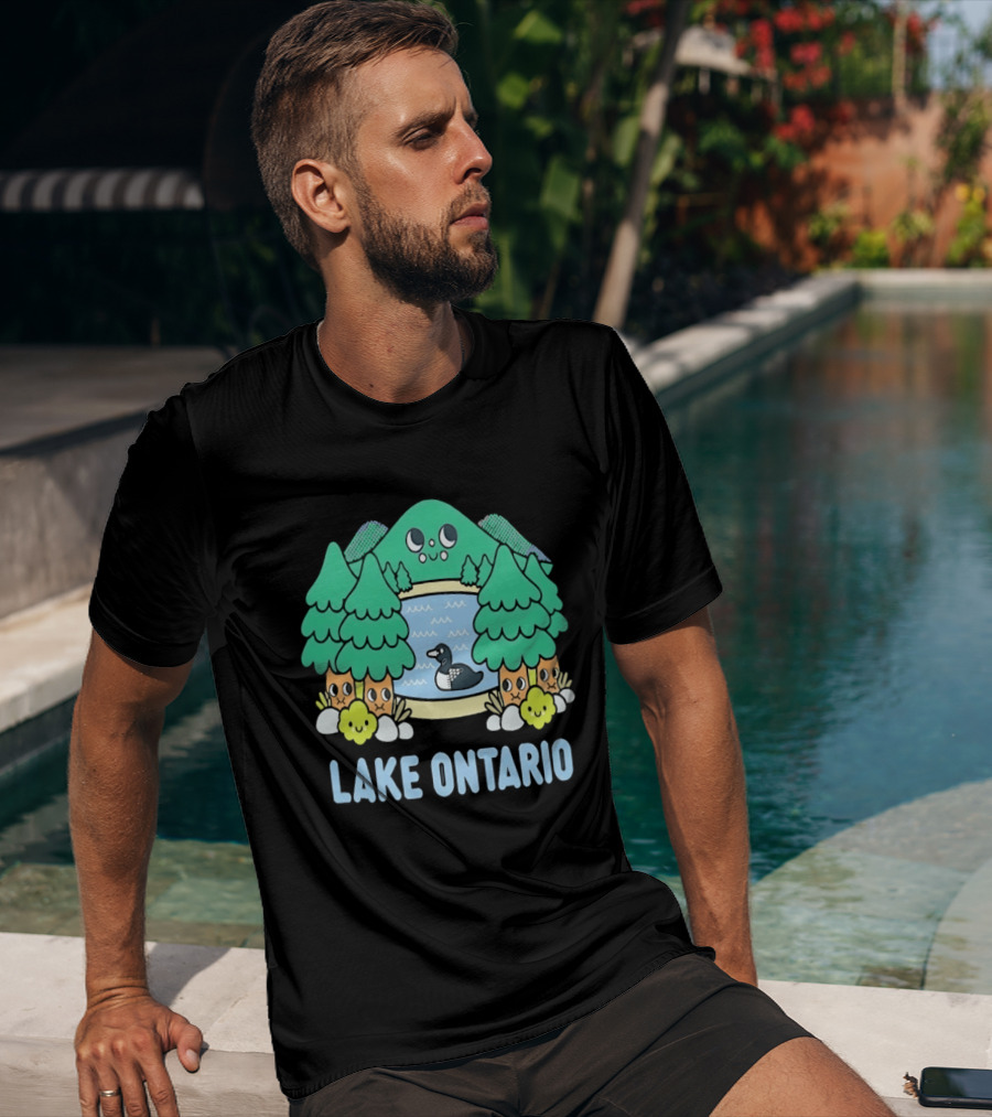 Lake Ontario Cute Forest Creature And Goose Scene T-Shirt