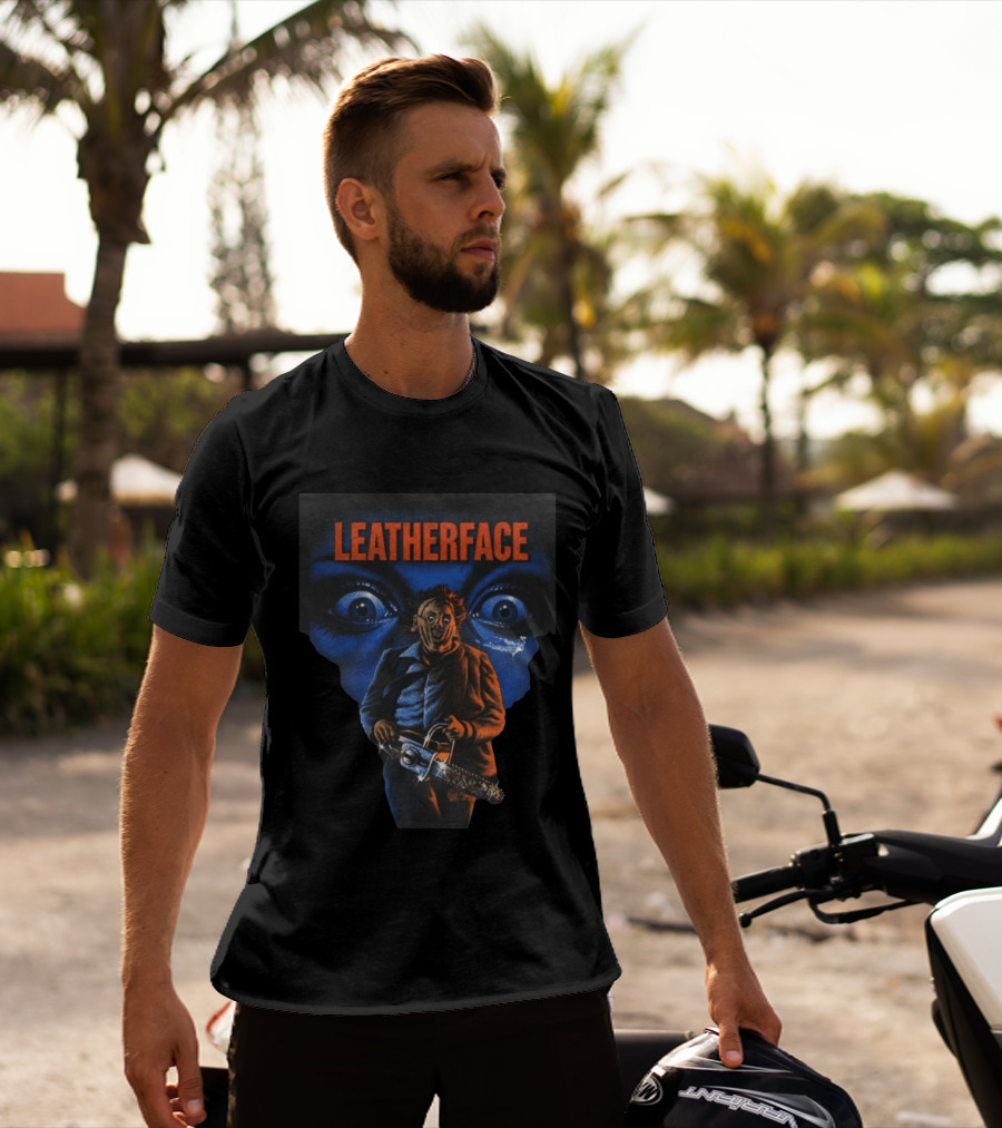 Vantetees Store Leatherface V2 Horror Icon Chainsaw T-Shirt