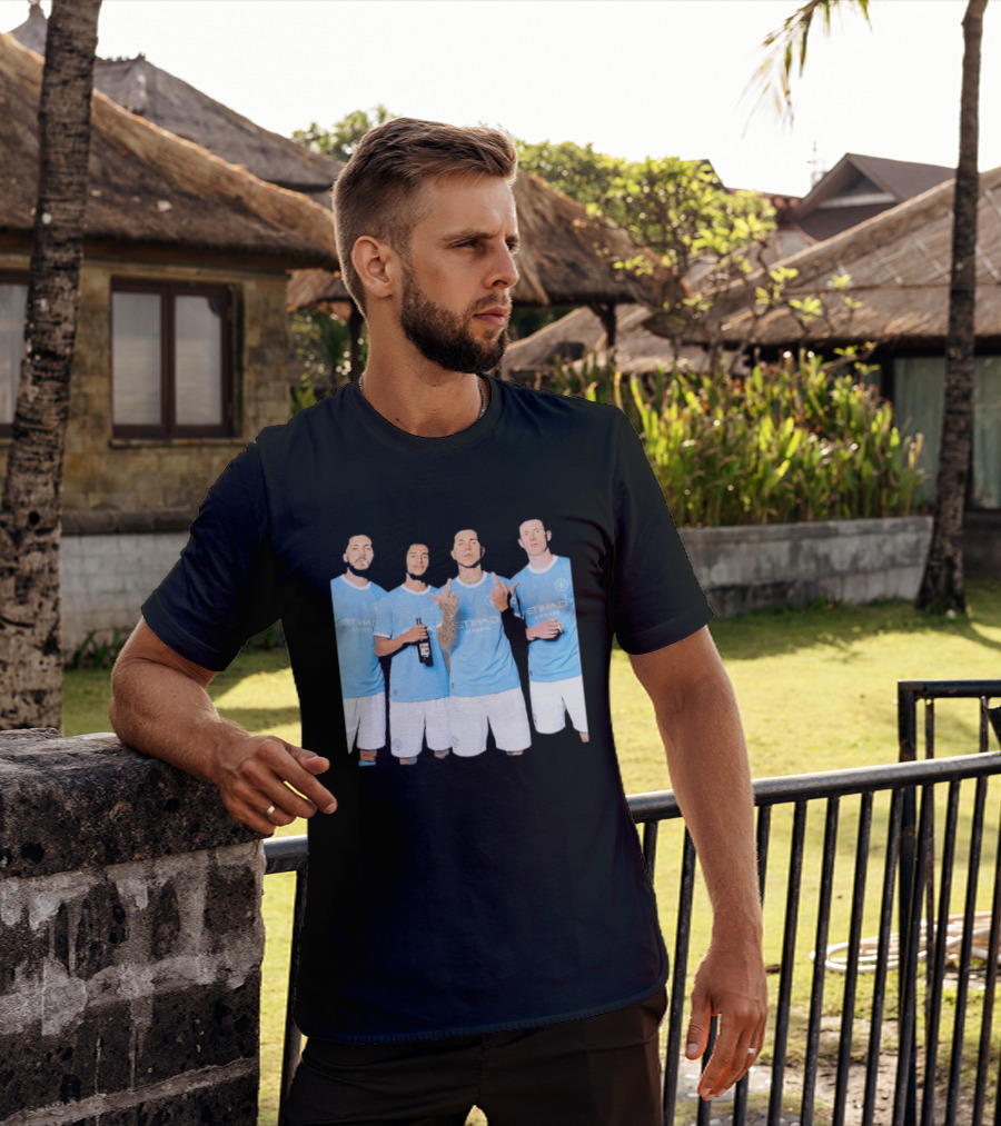 Manchester City Etihad Airways Kit Players Bottle Pose T-Shirt