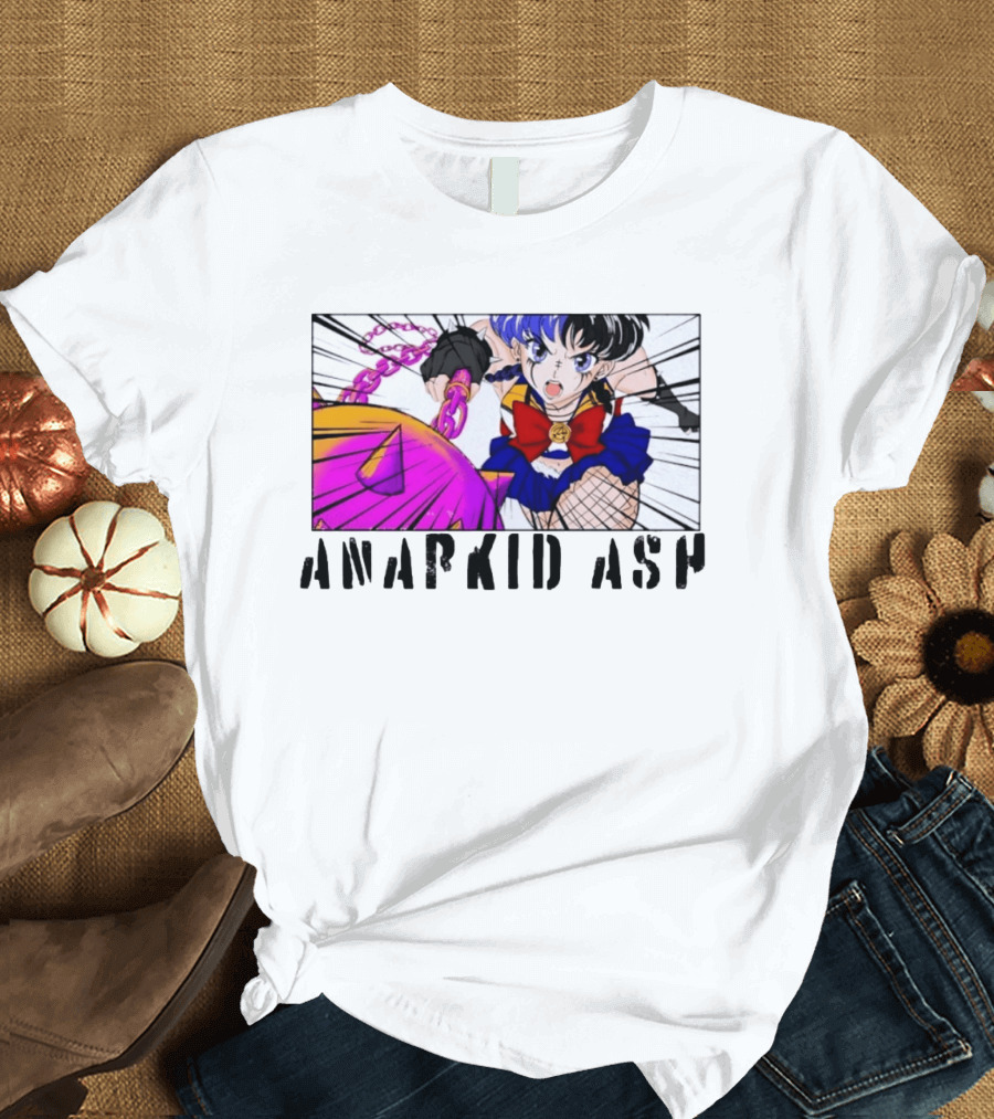 Anarkid Ash Sailor Moon Anime Punk Fighter In Action T-Shirt