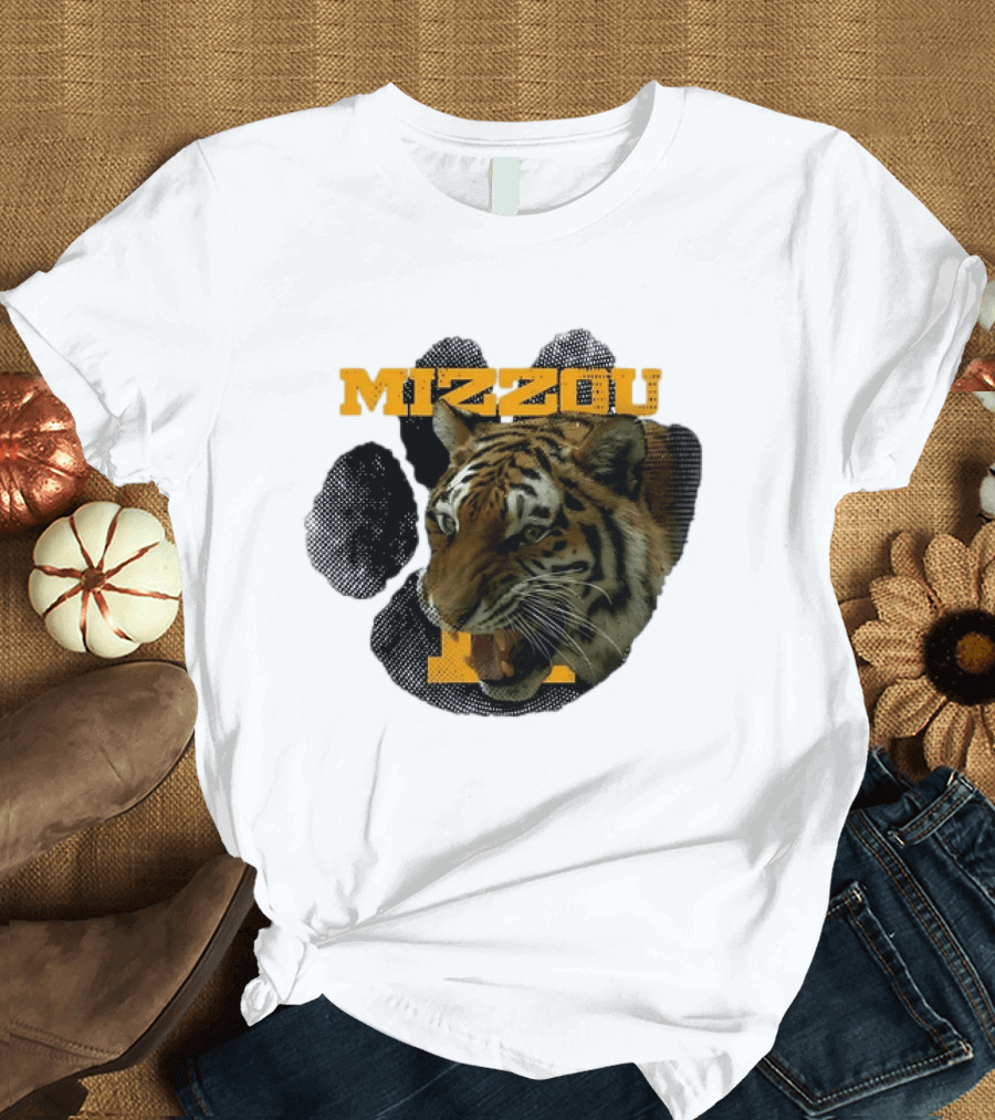 Mizzou Tigers Paw NCAA College Sports Tiger Head T-Shirt