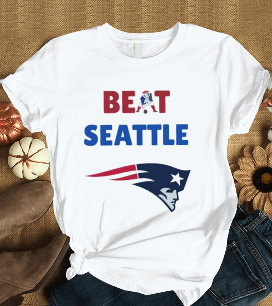 Beat Seattle New England Patriots Football Fan Gear T-Shirt
