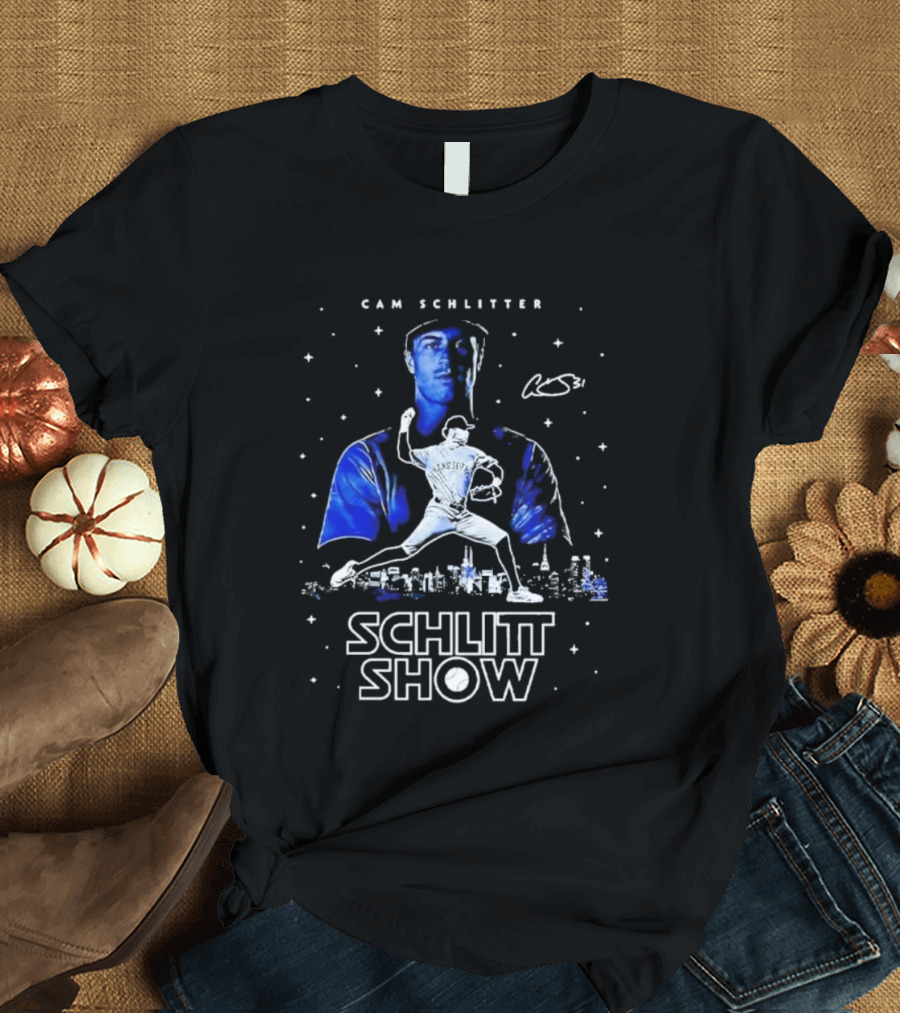 Cam Schlittler Schlitt Show Baseball Pitcher Starry Blue T-Shirt