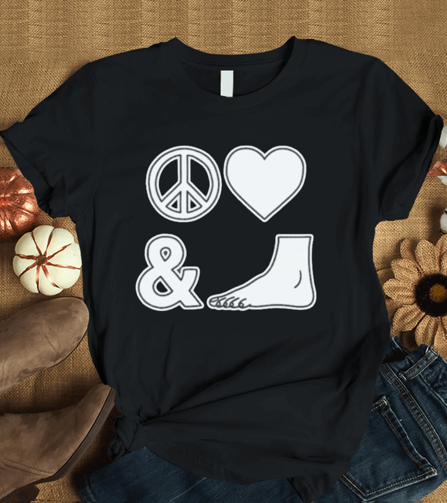 Peace Love & Feet Heart Foot T-Shirt