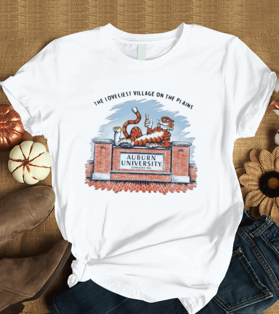 Auburn University Established 1856 The Loveliest Village On The Plains Tiger T-Shirt