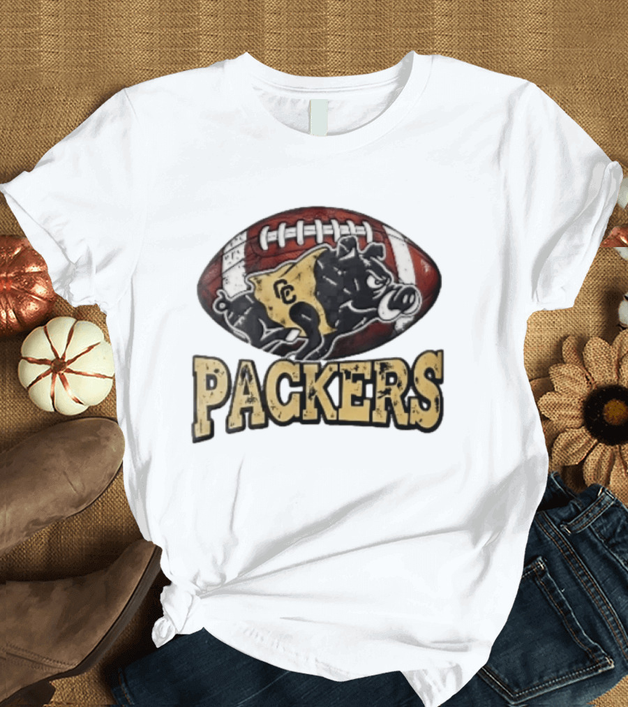 Colquitt County Packers Vintage Style Cartoon Boar Football T-Shirt