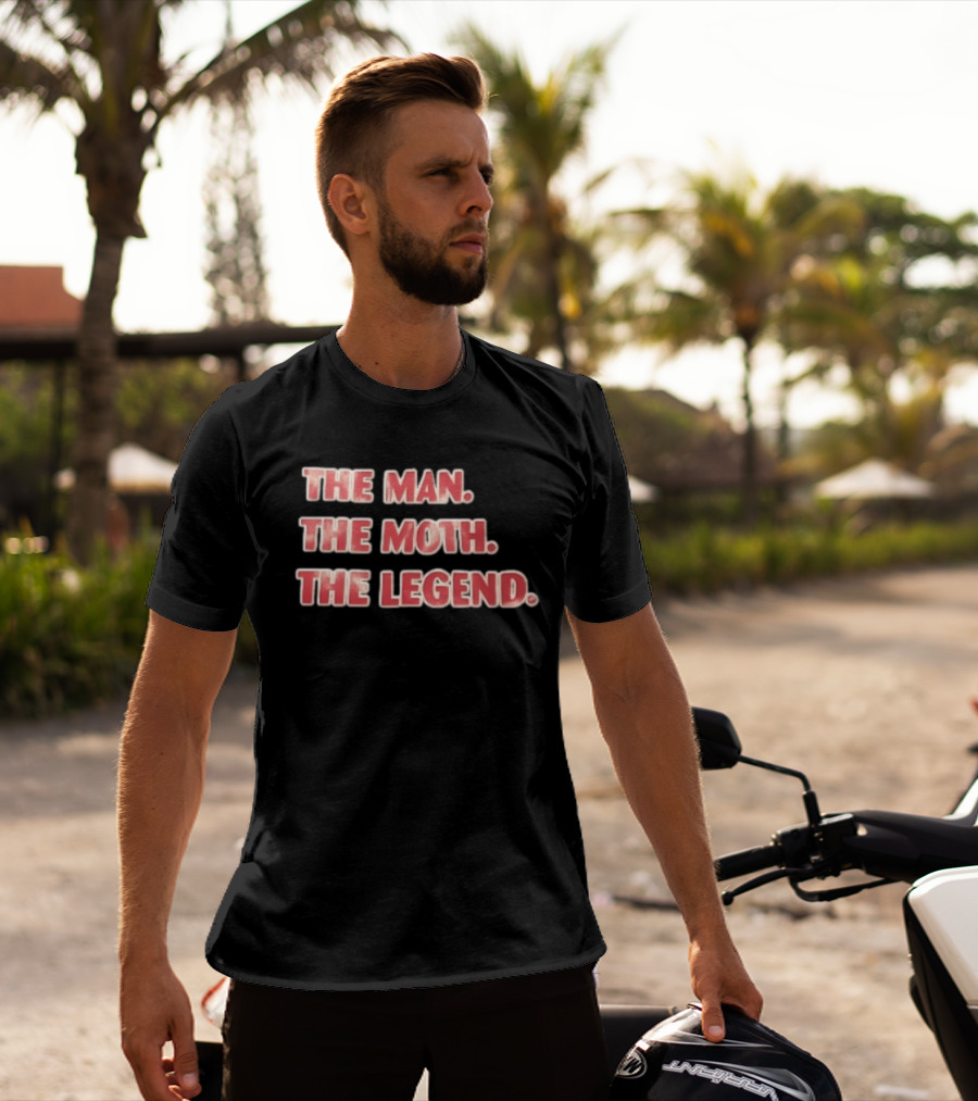 The Man The Moth The Legend Red White T-Shirt