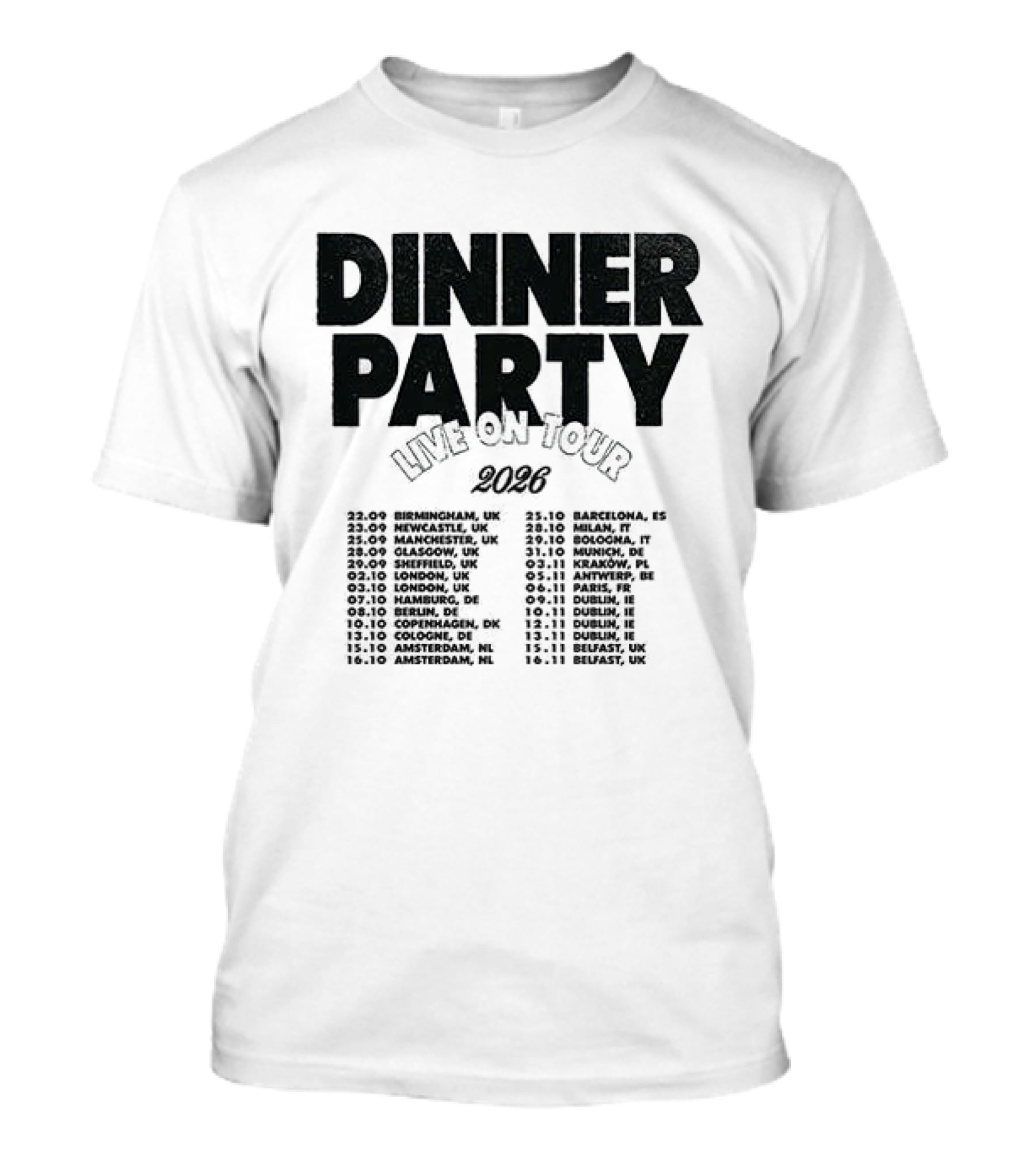 Niall Horan Dinner Party Live On Tour 2024 Dates Schedule T-Shirt