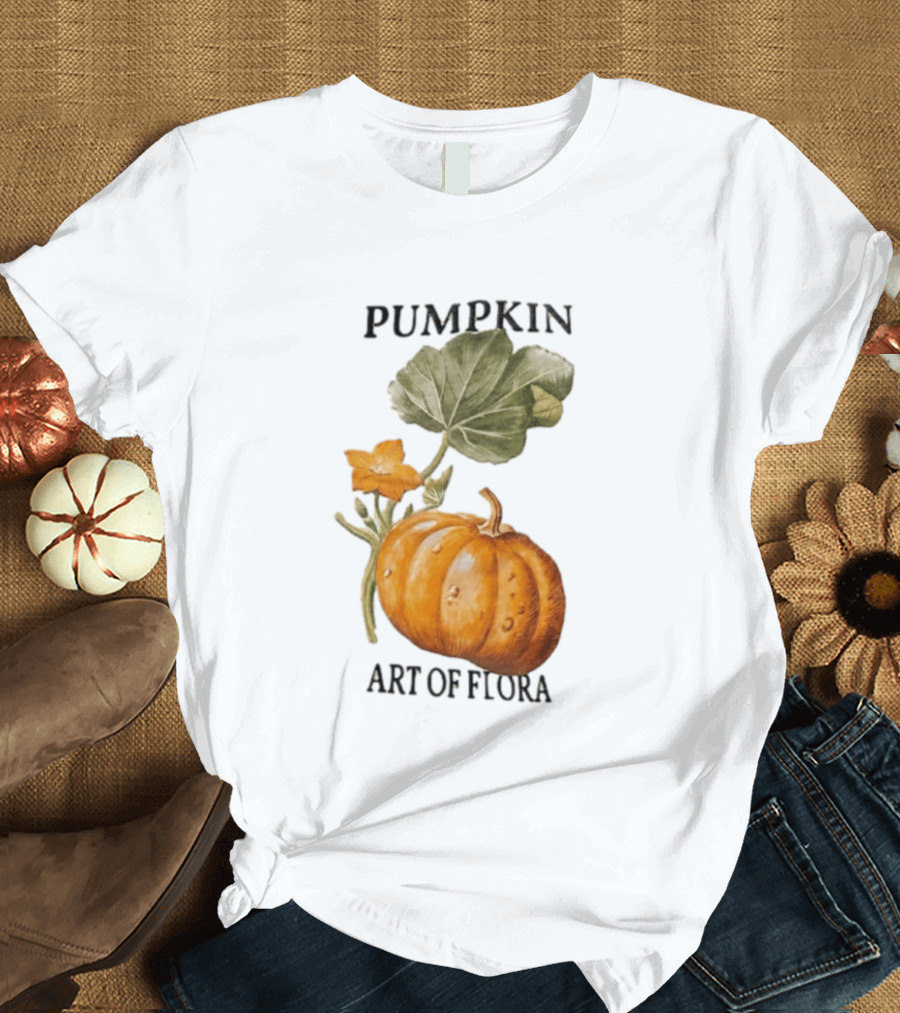 Pumpkin Art Of Flora Botanical T-Shirt