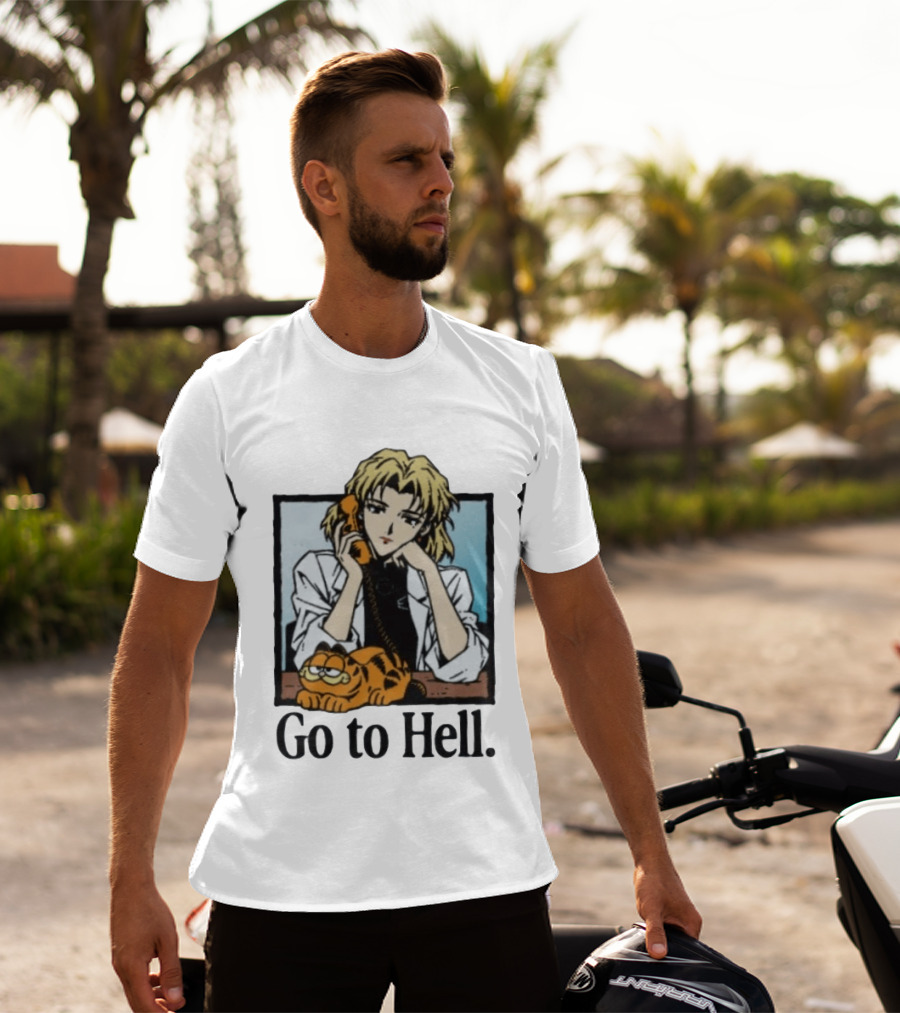 Ritsuko Evangelion Go To Hell Lasagna Cat Phone T-Shirt