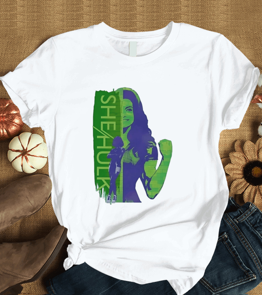 She Hulk Marvel Superhero Jennifer Walters Comic Style Heroic Pose T-Shirt