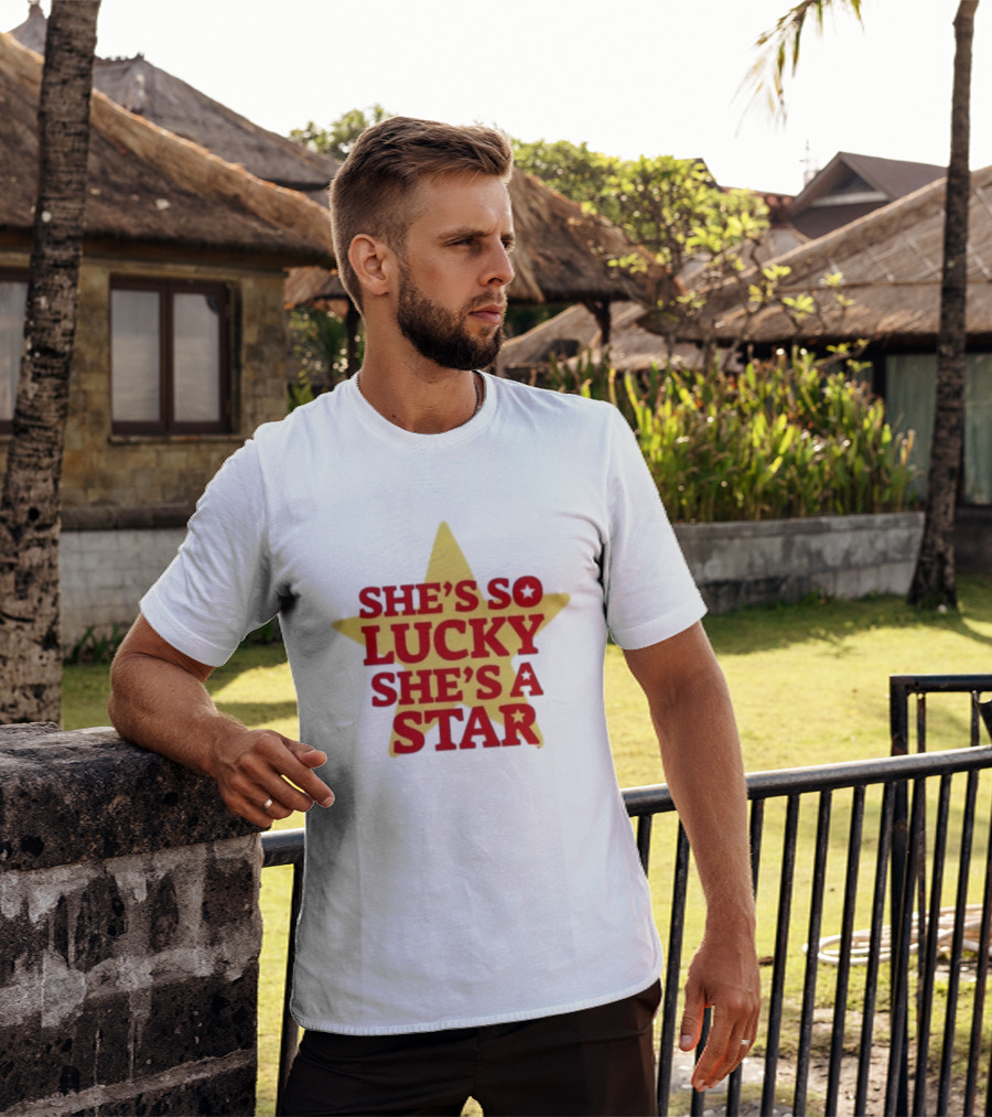 She's So Lucky She's A Star Yellow Star T-Shirt