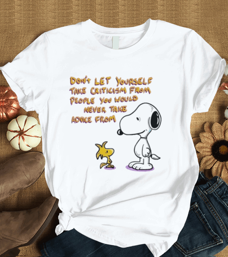 Snoopy Advice Criticism Peanuts Woodstock T-Shirt