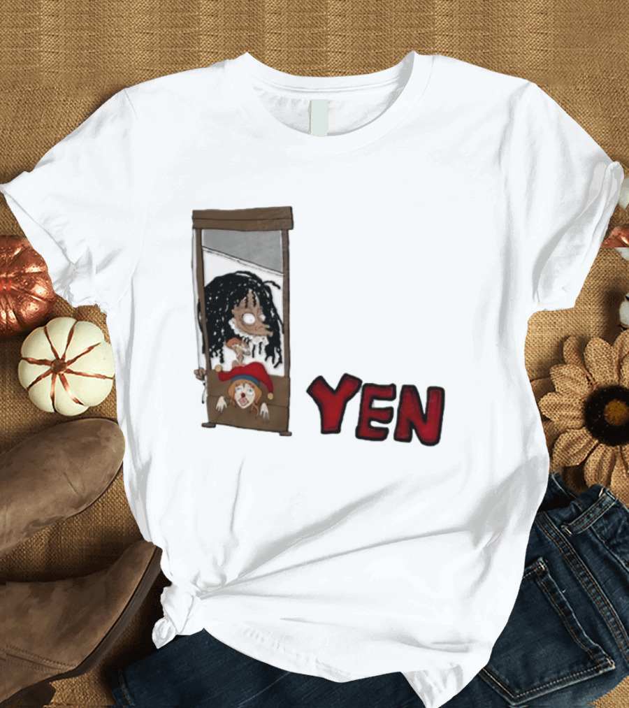 Yen Guillotine Clown Head Cartoon T-Shirt