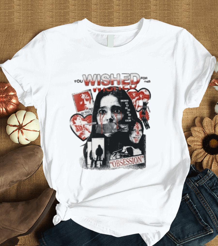 You Wished For This Obsession Nikki Halftone Gagged Woman Blood Tears Collage T-Shirt