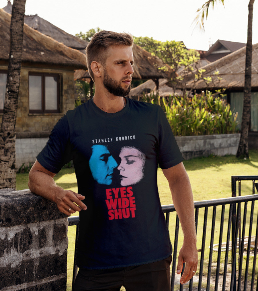 Stanley Kubrick Eyes Wide Shut Blue And Pink Faces T-Shirt