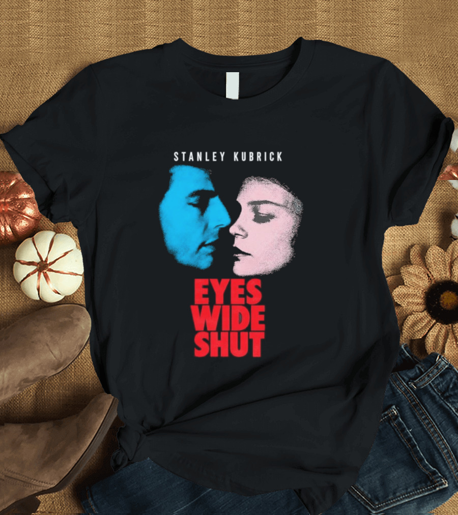 Stanley Kubrick Eyes Wide Shut Blue And Pink Faces T-Shirt