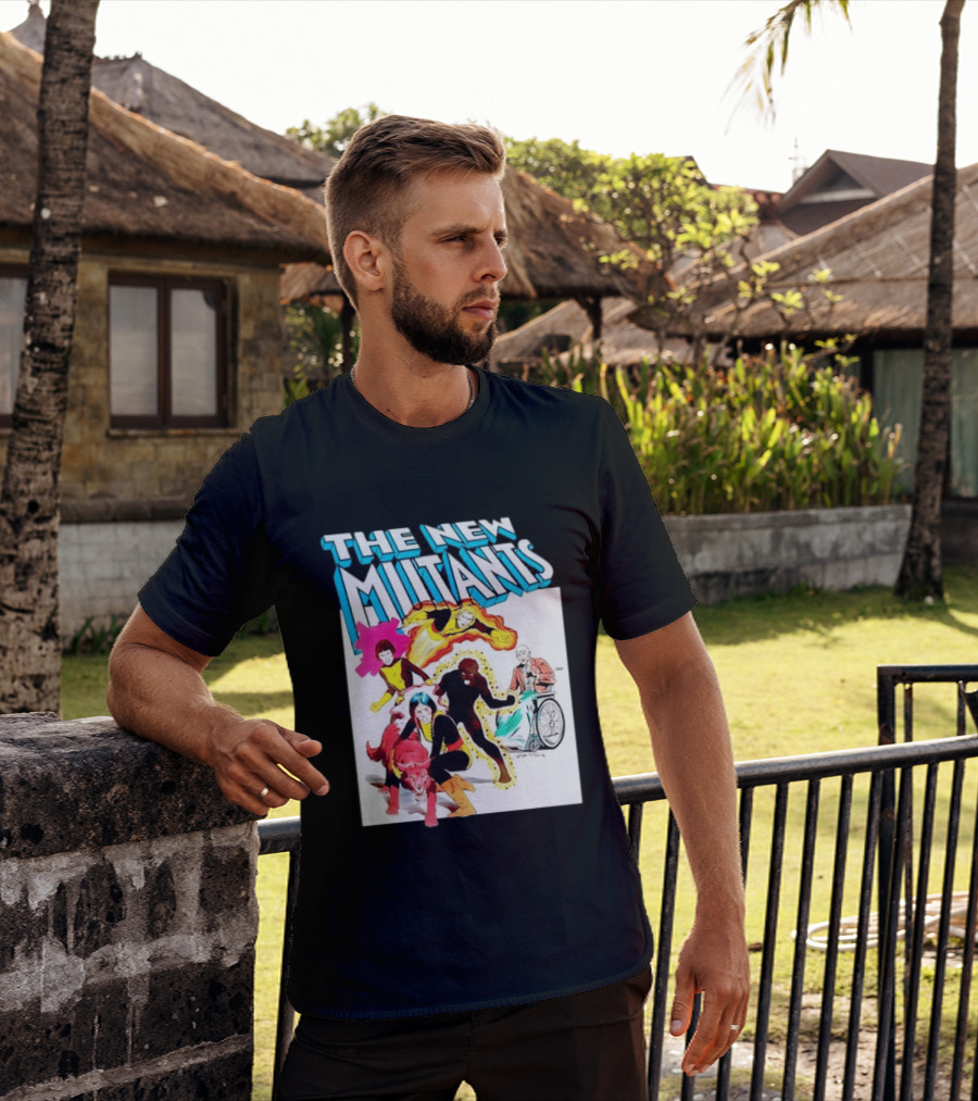 The New Mutants Marvel Comic Book Cover Featuring Iconic Characters T-Shirt