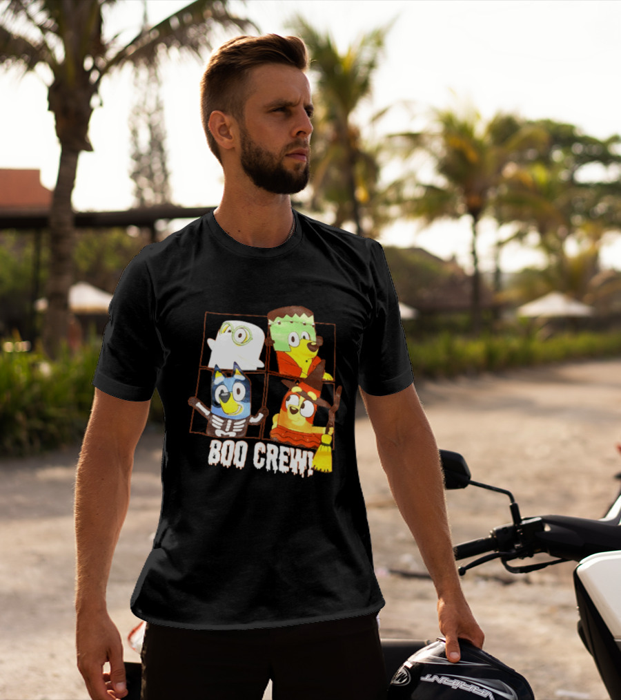 Boo Crew Bluey Halloween Ghost Frankenstein Witch Skeleton T-Shirt