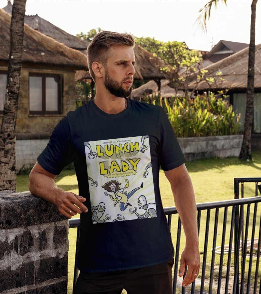 Jarrett J. Krosoczka Lunch Lady And The Cyborg Substitute Robots Fighting T-Shirt