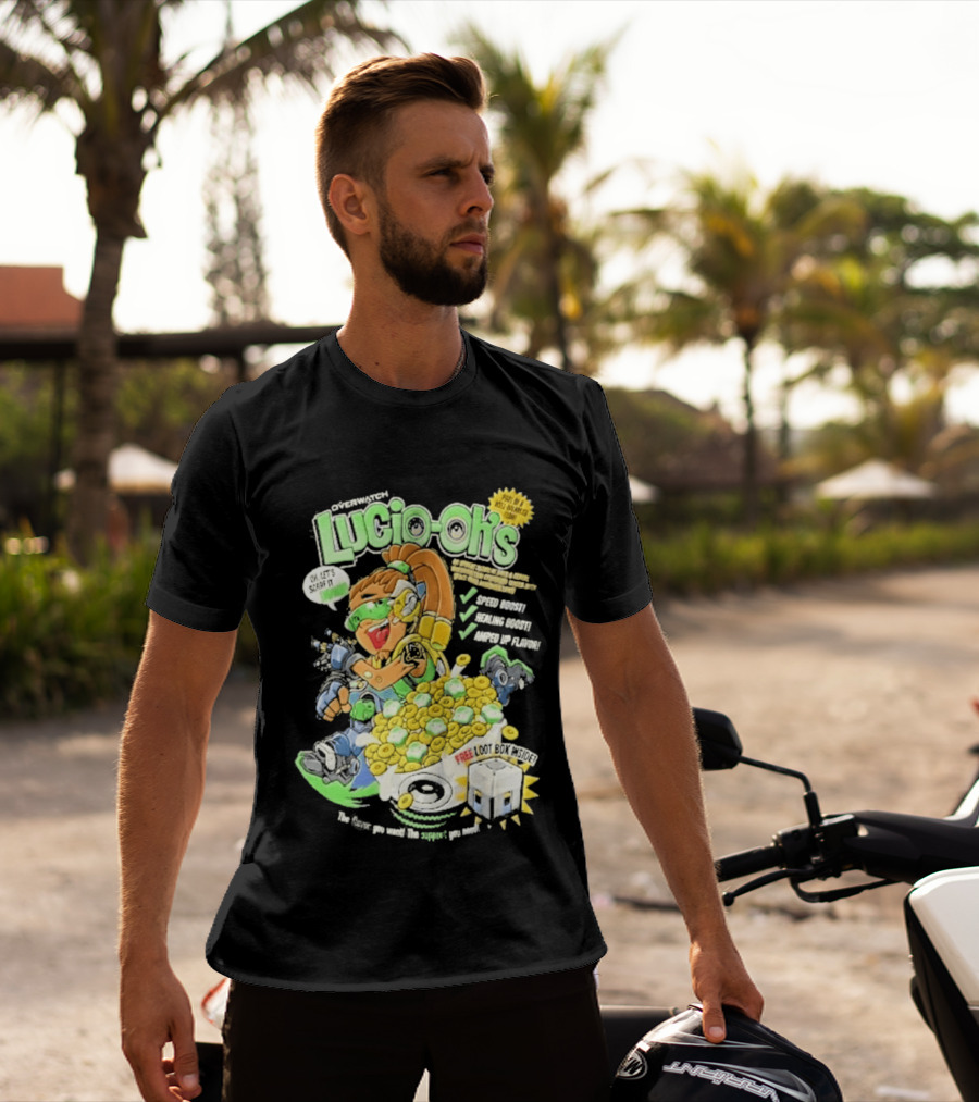 Lucio Oh's Cereal Sound Boost Sonic Waves Packed With Flavor T-Shirt