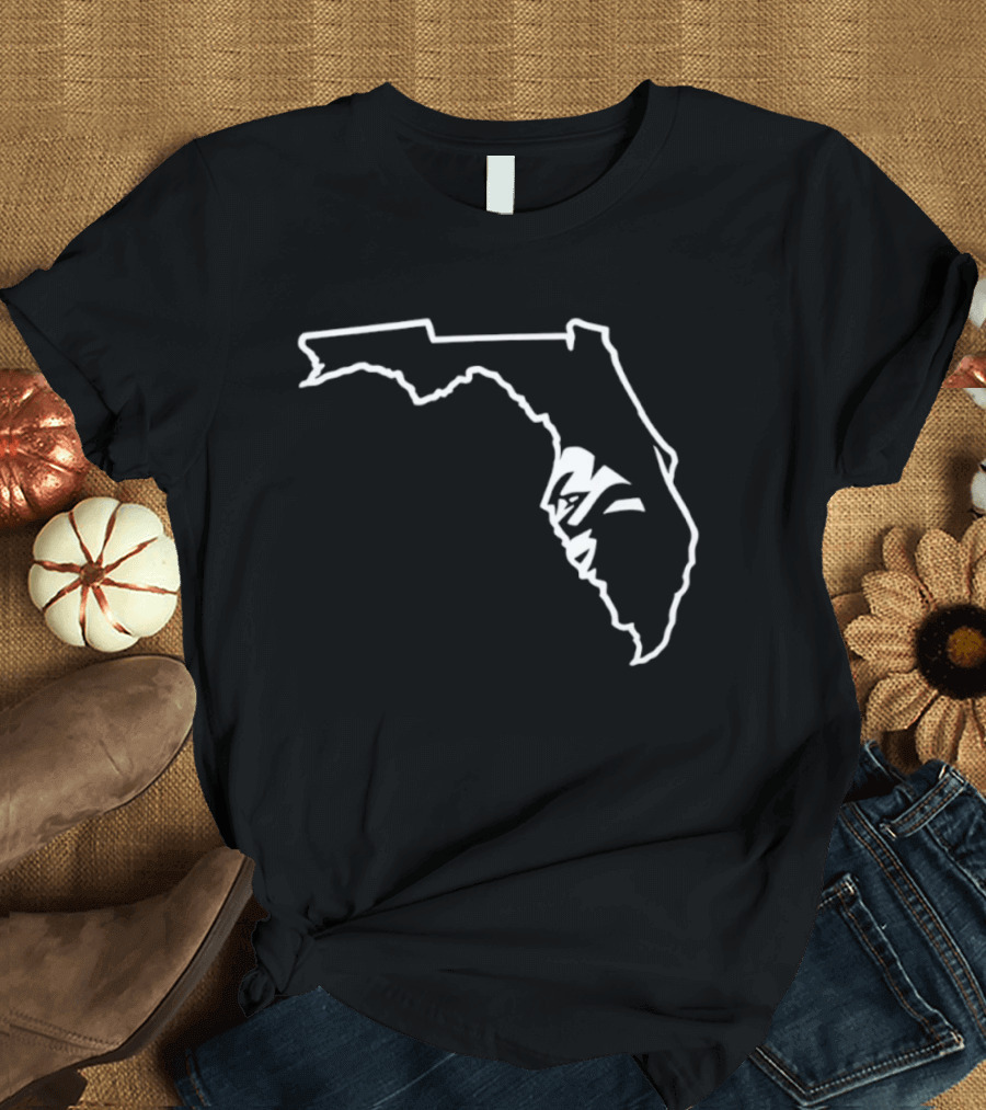 Miami Florida State Seminoles Outline Map T-Shirt