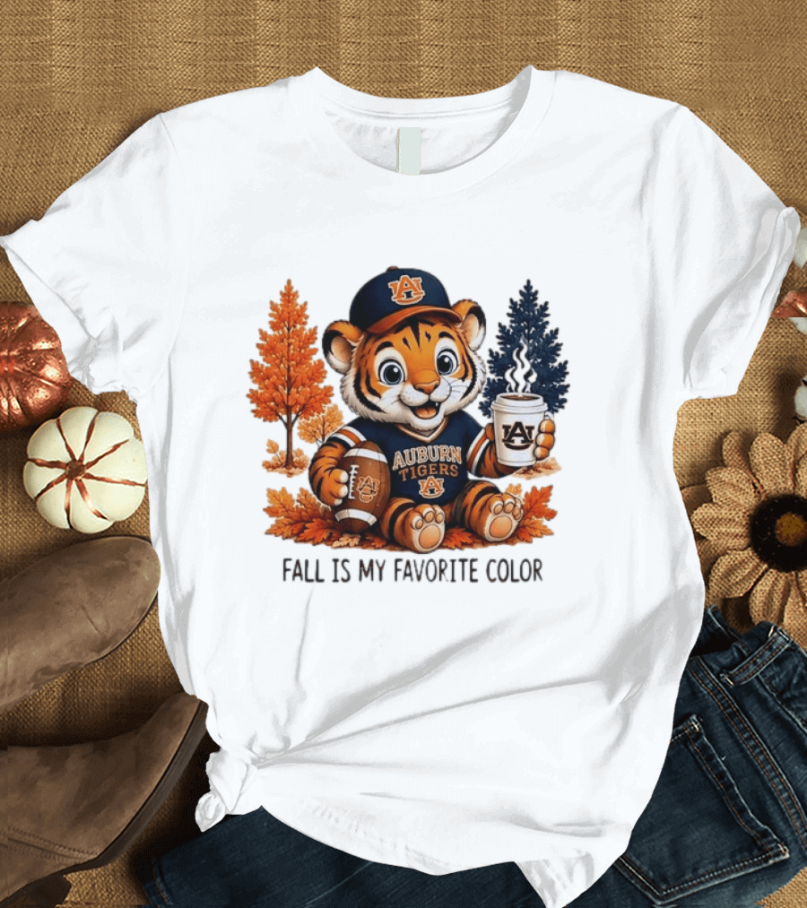 Auburn Tigers Fall Is My Favorite Color Football And Coffee Tiger T-Shirt