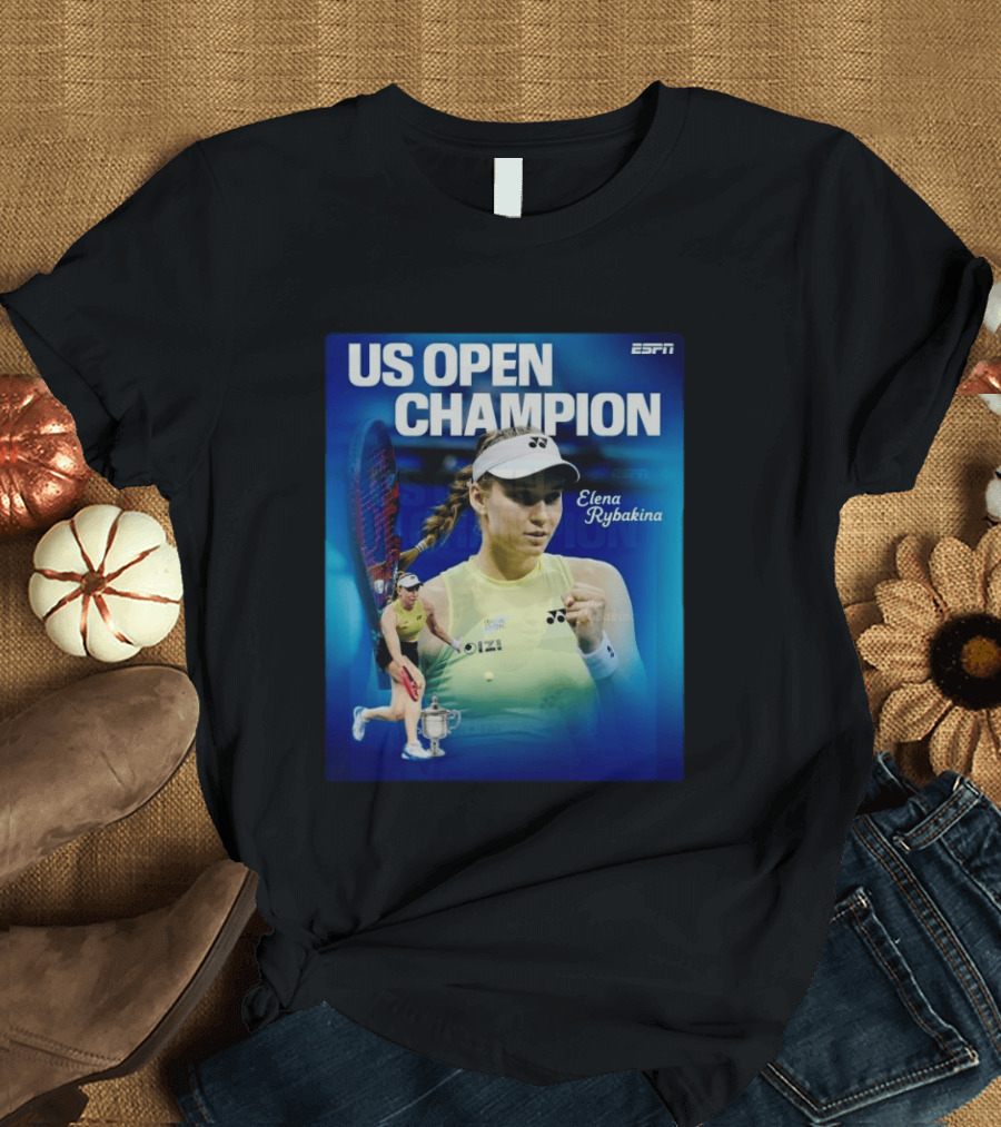 US Open Champion Elena Rybakina Win Featured By ESPN T-Shirt