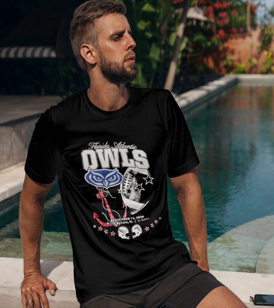 Florida Atlantic Owls September 12 2026 Boca Raton FL Vs Navy T-Shirt