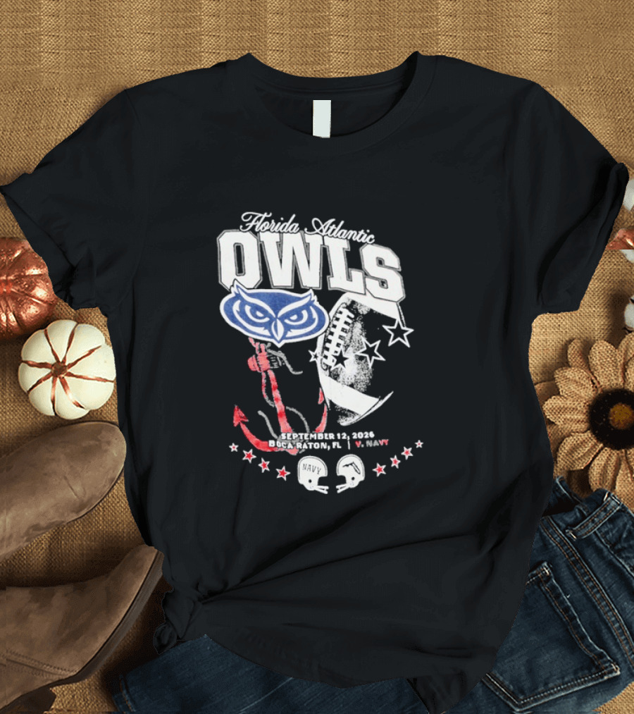 Florida Atlantic Owls September 12 2026 Boca Raton FL Vs Navy T-Shirt