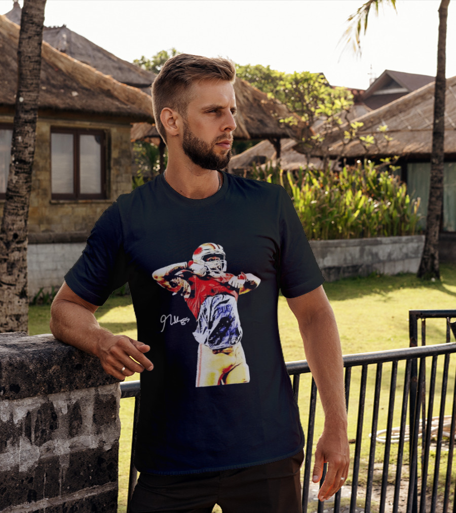 George Kittle Autograph San Francisco 49ers Football Celebration T-Shirt
