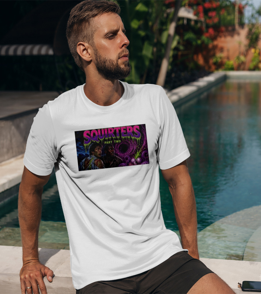 Squirters Part Two 1980s Horror Creature Scene T-Shirt