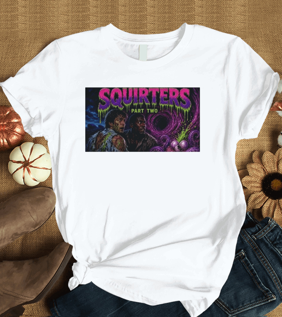 Squirters Part Two 1980s Horror Creature Scene T-Shirt