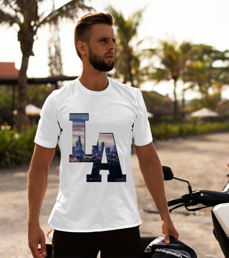 Los Angeles City Skyline LA California Sunset View T-Shirt