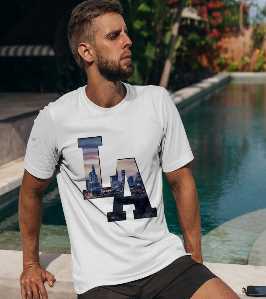 Los Angeles City Skyline LA California Sunset View T-Shirt