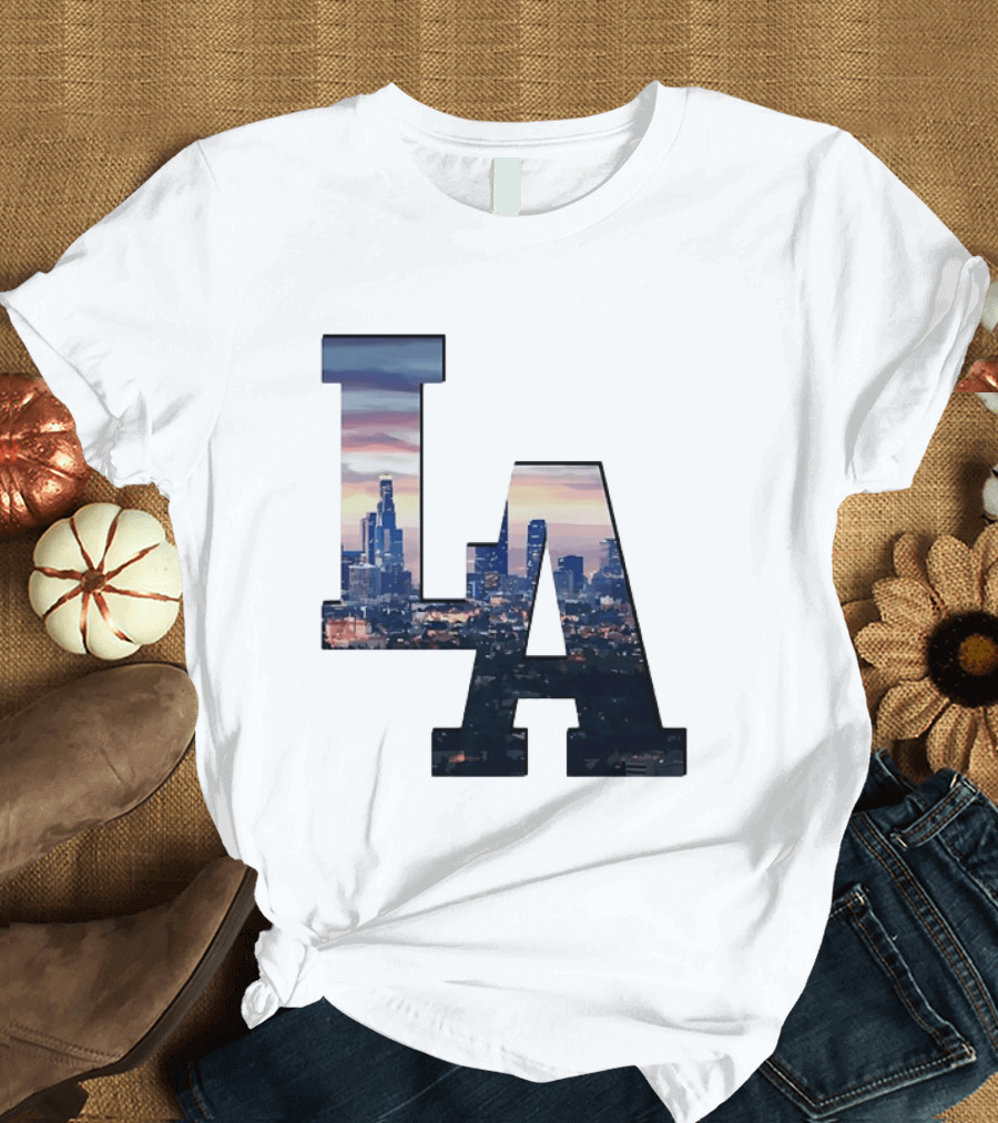 Los Angeles City Skyline LA California Sunset View T-Shirt