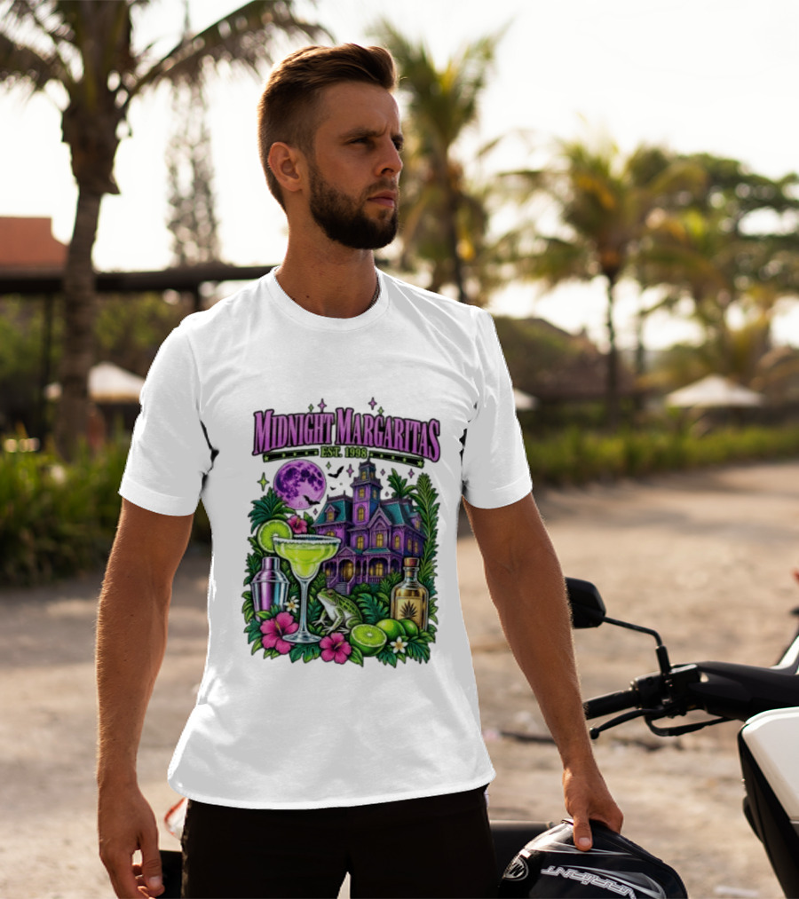 Midnight Margaritas Est. 1998 Haunted Mansion Tropical Vibes Lime And Moon Magic T-Shirt