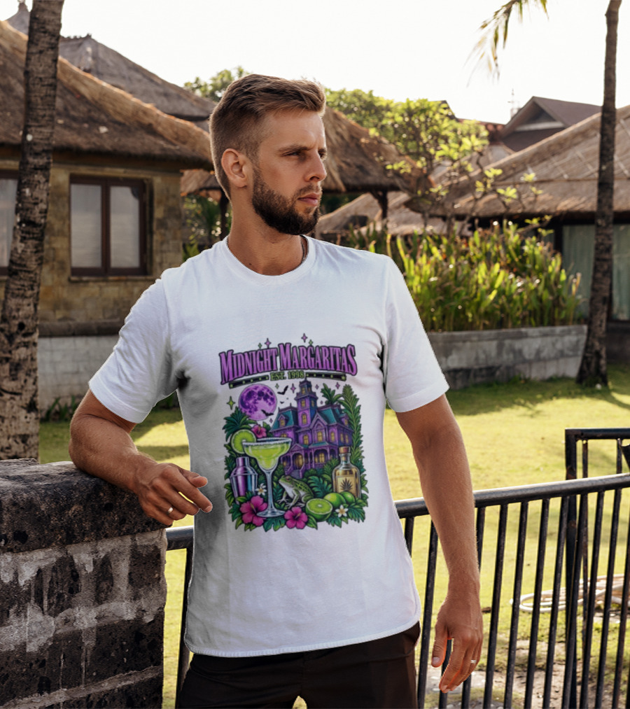 Midnight Margaritas Est. 1998 Haunted Mansion Tropical Vibes Lime And Moon Magic T-Shirt