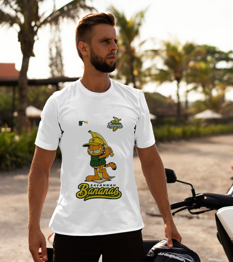 Savannah Bananas Cartoon Orange Cat Baseball MLB T-Shirt