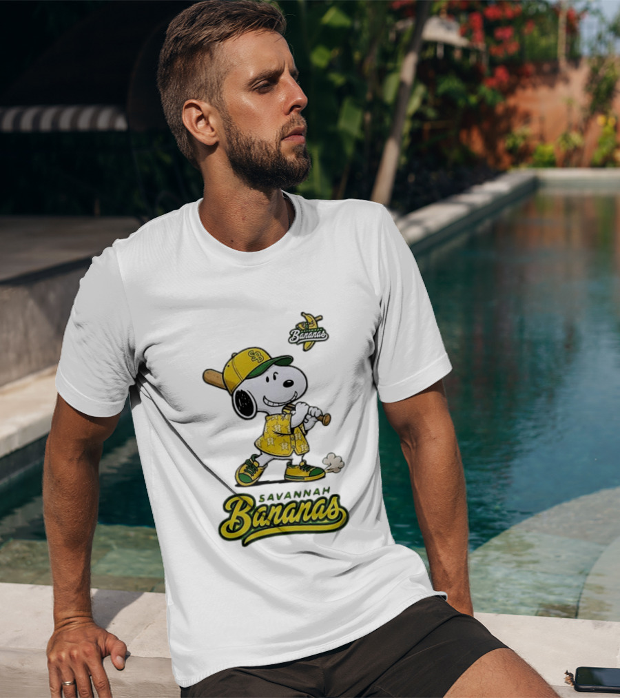 Snoopy Savannah Bananas Peanuts Baseball Collaboration T-Shirt