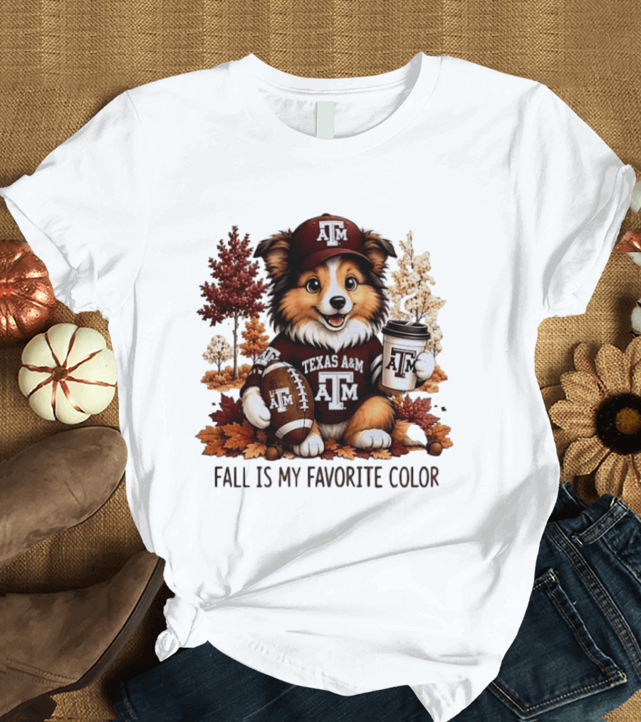 Texas A&M Dog Fall Is My Favorite Color Football Coffee T-Shirt