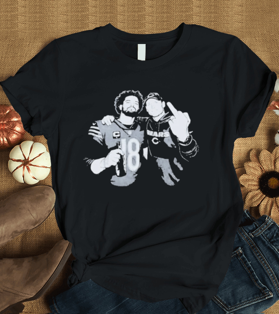 Bears Caleb Williams Ben Johnson Middle Finger Gesture T-Shirt
