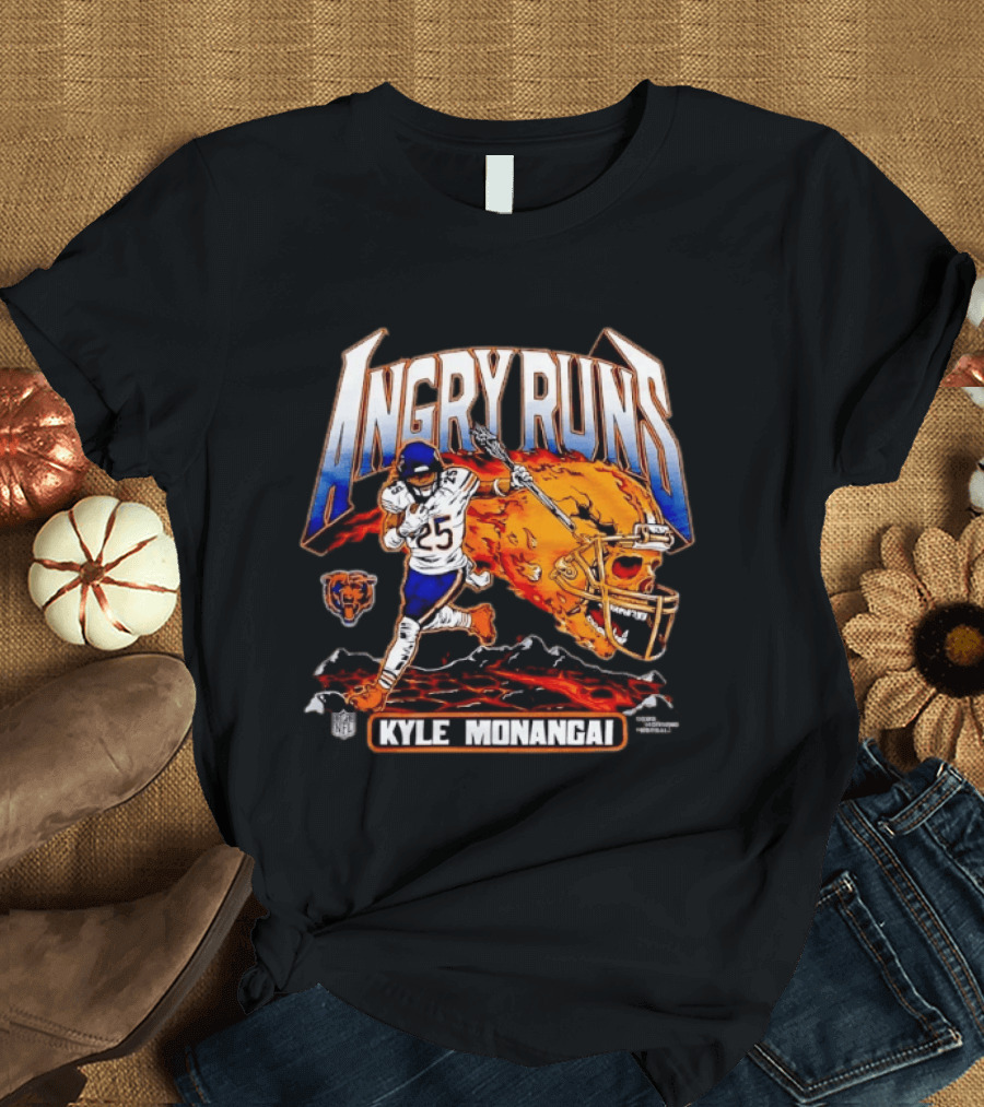 Angry Runs Kyle Monangai Chicago Bears Football NFL 2023 T-Shirt