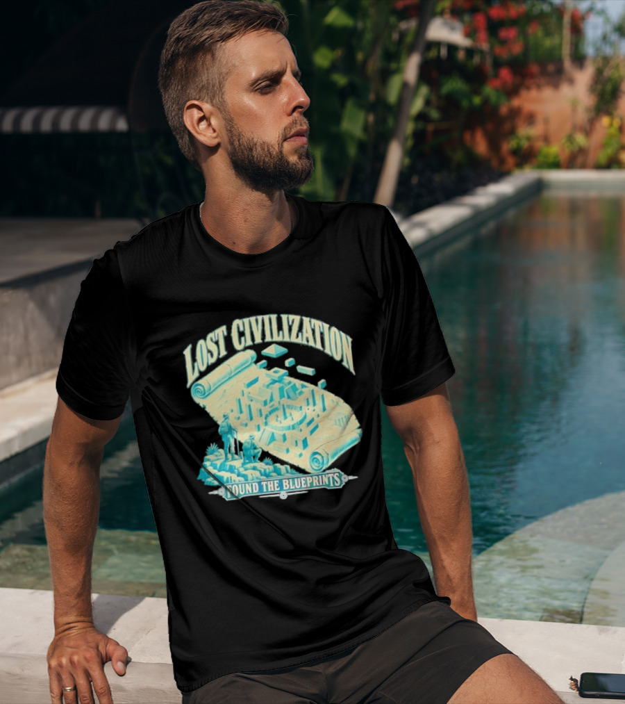 Lost Civilization Ancient Exploration Found Blueprints T-Shirt