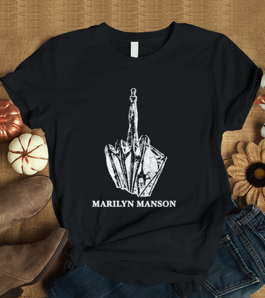 Marilyn Manson Middle Fingers Freaks On Tour 2026 With Rob Zombie T-Shirt