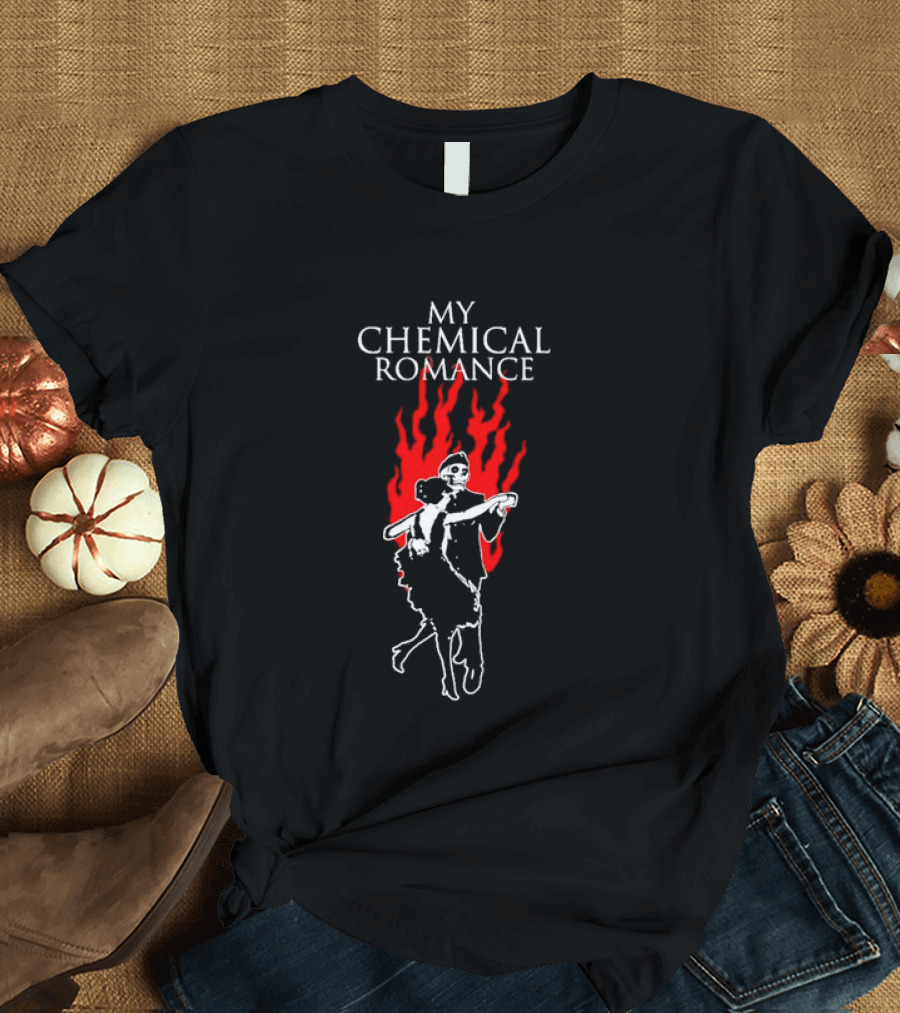 My Chemical Romance Skeleton Dancing In Flames T-Shirt