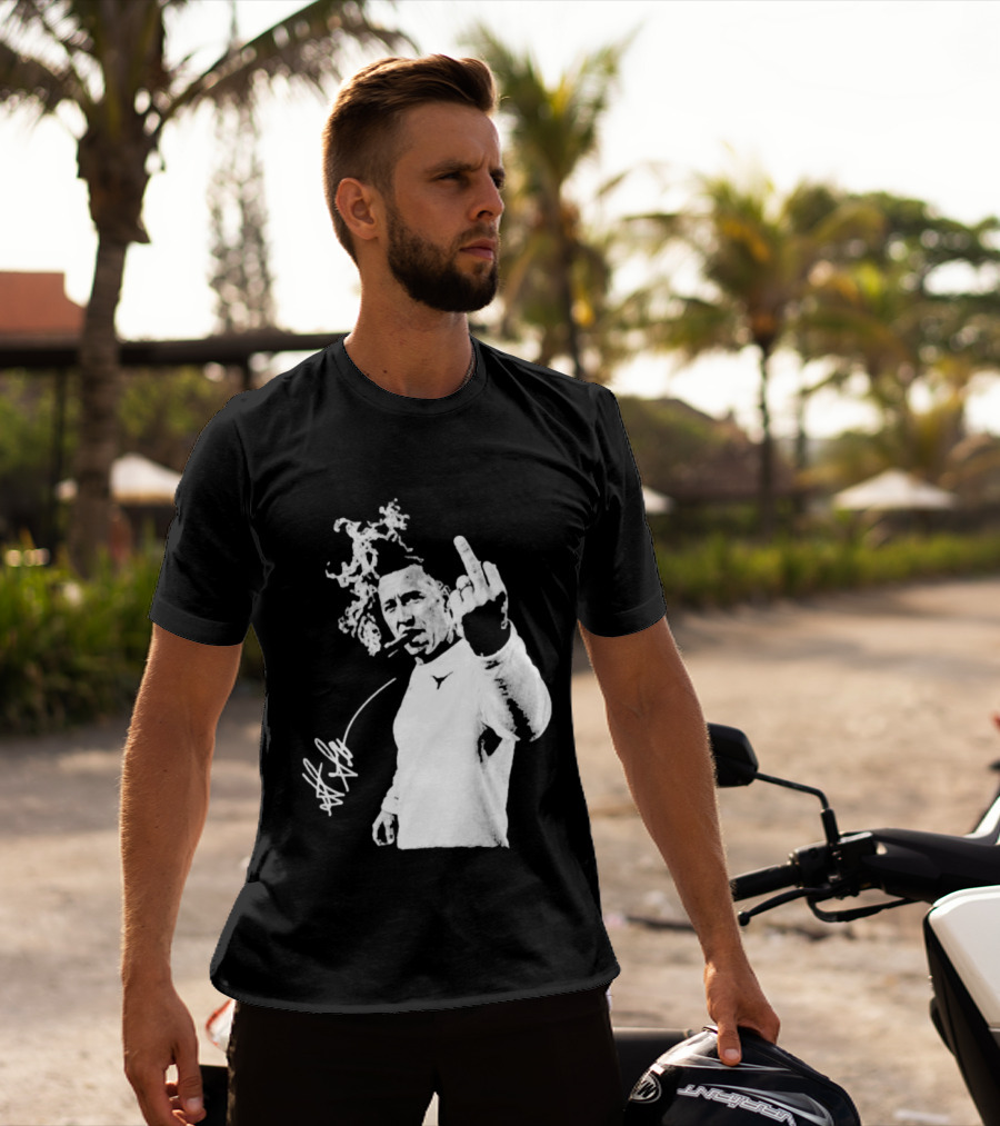Steve Sarkisian Gesture Smoking Cigar Signature T-Shirt