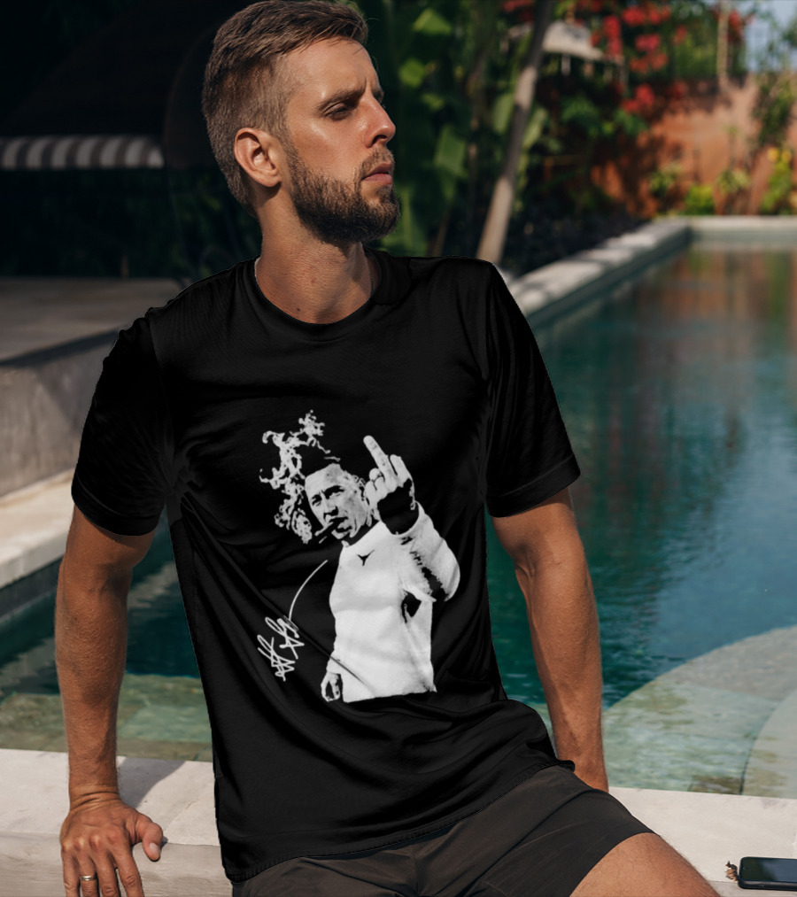 Steve Sarkisian Gesture Smoking Cigar Signature T-Shirt