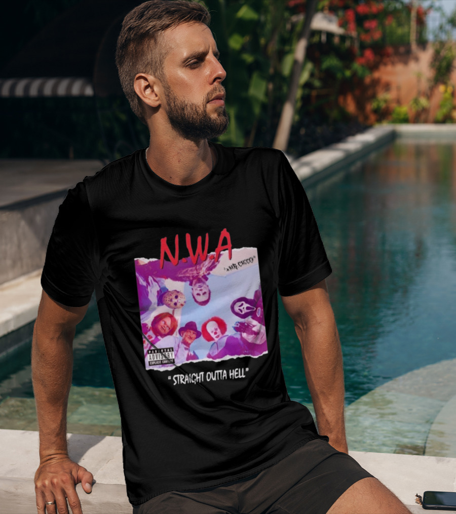 N.W.A Straight Outta Hell Horror Movie Character Mashup T-Shirt