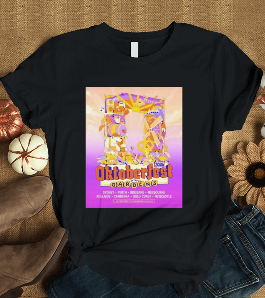 Oktoberfest In The Gardens 2026 Australian Tour Sydney Perth Brisbane Melbourne Adelaide Canberra Gold Coast Newcastle T-Shirt